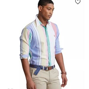 Polo Ralph Lauren Classic Fit Striped Oxford Shirt, multi color, size M